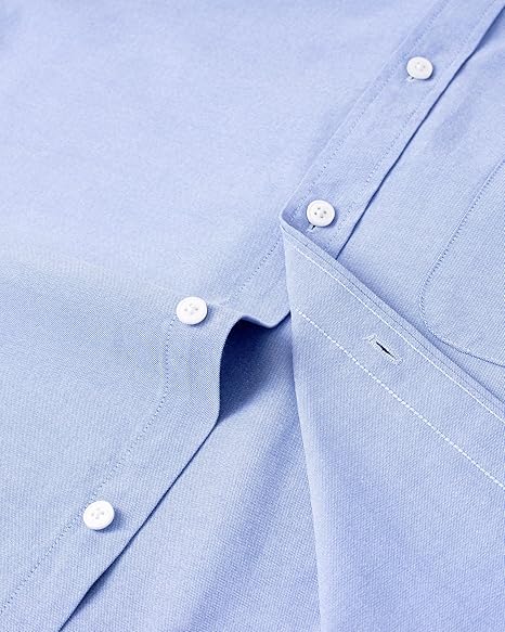 Alimens & Gentle Mens Solid Oxford Shirt Long Sleeve Dress Shirt Work Casual Button Down Shirts with Pocket thumbnail